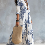 Ilinca – Rochie Maxi Florală cu Volane