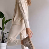 Ania - Két részes, csavart jacquard casual szett