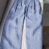 Camille | Széles Szárú Pantalon Pamut és Len Keverékből