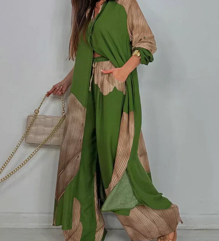 Ileana – Elegáns Nyári Szett Patchwork Mintával
