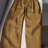 Camille | Széles Szárú Pantalon Pamut és Len Keverékből