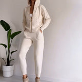 Ania - Két részes, csavart jacquard casual szett
