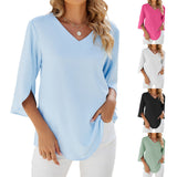 Carolina – V-nyakú Laza Sifon Blúz