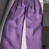 Camille | Széles Szárú Pantalon Pamut és Len Keverékből