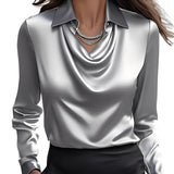 Mirela – Elegáns Drapált Dekoltázsú Blúz