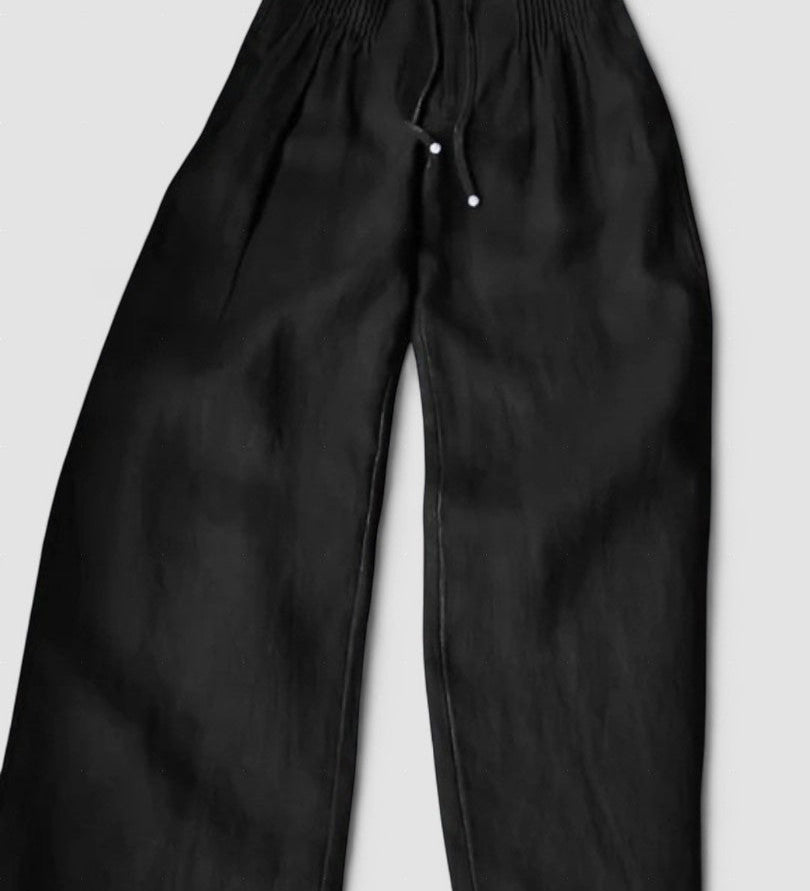 Camille | Széles Szárú Pantalon Pamut és Len Keverékből
