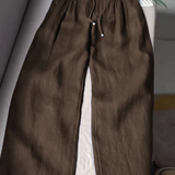 Camille | Széles Szárú Pantalon Pamut és Len Keverékből