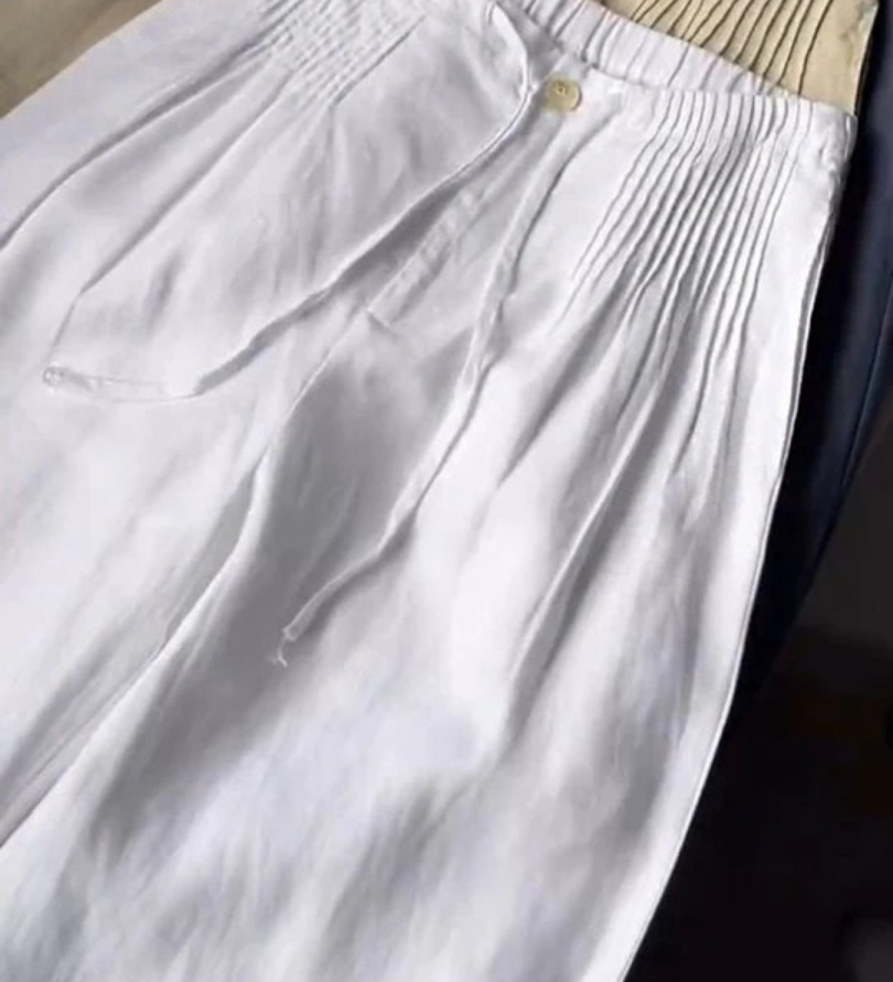 Camille | Széles Szárú Pantalon Pamut és Len Keverékből