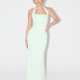 Clarisa – Rochie Maxi Halter cu Croială Sculpturală
