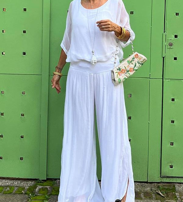 Larisa – Elegáns Nyári Öltöny Laza Nadrággal