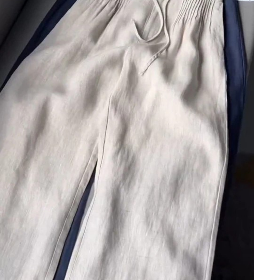 Camille | Széles Szárú Pantalon Pamut és Len Keverékből