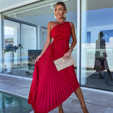 Gabriela – Maxi Plisszírozott Ruha Egy Vállal
