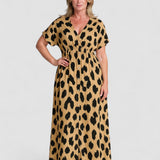 Felicia – Rochie Maxi cu Imprimeu Leopard