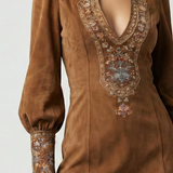 Amalia – Hímzett Vintage Mini Ruha
