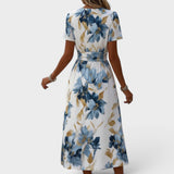 Sofia – Rochie Midi Învelitoare cu Model Floral