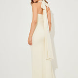 Clarisa – Rochie Maxi Halter cu Croială Sculpturală