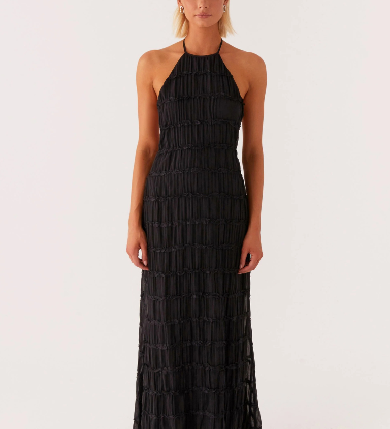 Cătălina – Fekete Maxi Ruhás Halter