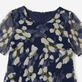Teodora – Rochie Midi Florală Marin