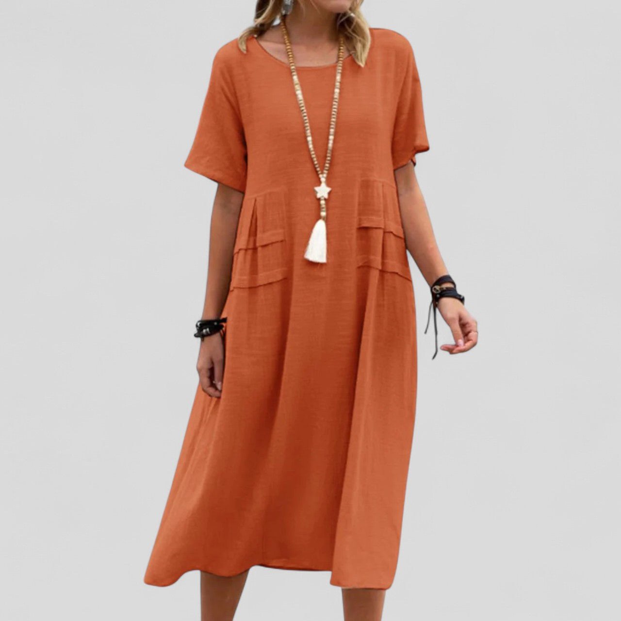 Mălina – Rochie Midi cu Buzunare