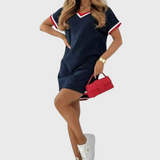 Clara Sport Dungi – Rochie Sport cu Dungi Contrastante