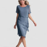 Ilinca – Chiffon Midi Ruha Réteges Kivitelben