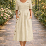 Mona – Rochie cu Dungi Albastre