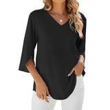 Carolina – V-nyakú Laza Sifon Blúz