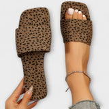 Yasmina - Leopárd Mintás Lapos Mokaszin