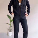 Ania - Két részes, csavart jacquard casual szett