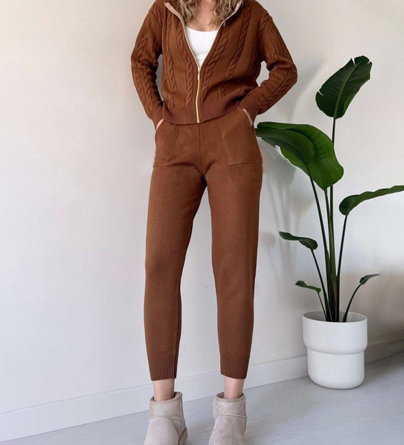 Ania - Két részes, csavart jacquard casual szett