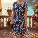 Teodora – Rochie Midi Florală Marin