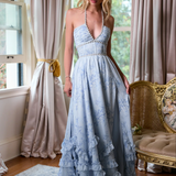 Cosmina – Maxi Ruha Halter Top és Réteges Szoknya