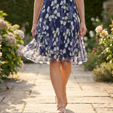 Teodora – Rochie Midi Florală Marin