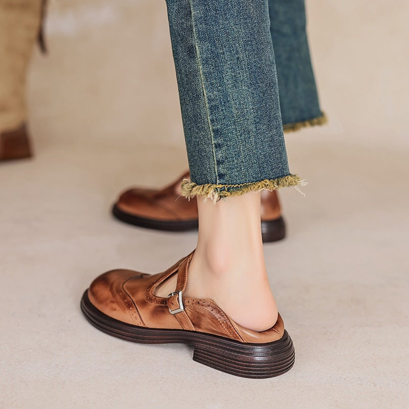 Giulia – Vintage Brogue Stílusú Cipők Pánttal